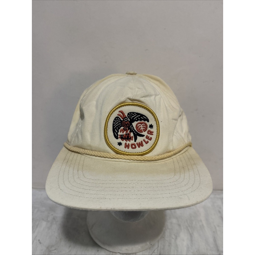 Howler Brothers Tiki Tatsu-Ya Unstructured Rope Snapback Hat Cream Mens